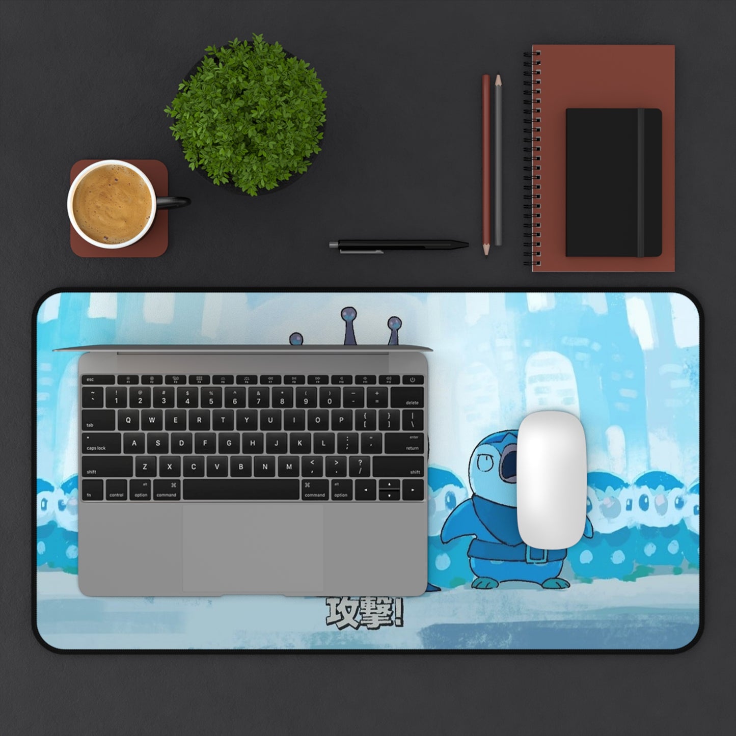 Funny Cute Penguin Monster Desk Mat