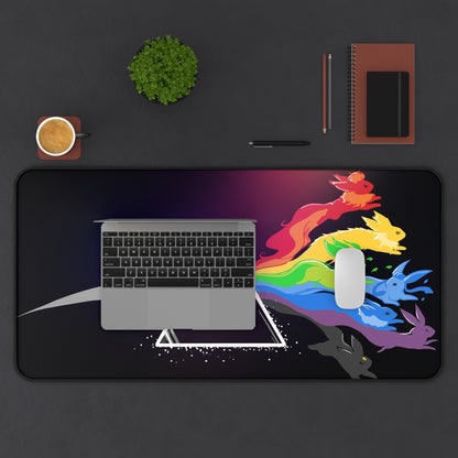 Rainbow Fox Desk Mat